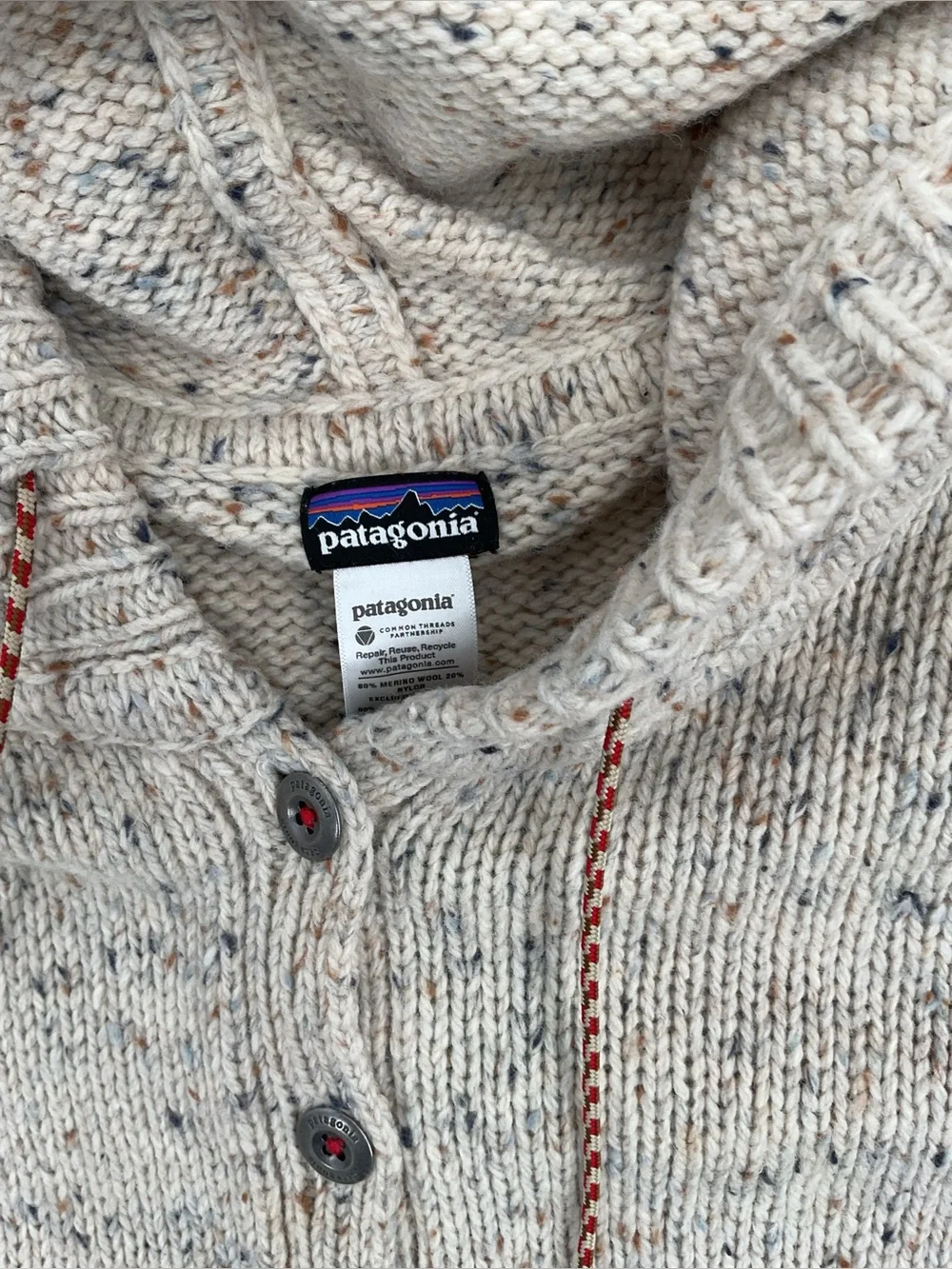 Patagonia Ranchito Hoody 50995 Lambswool Wool Blend Sweater Hoodie Medium - Picture 8 of 14